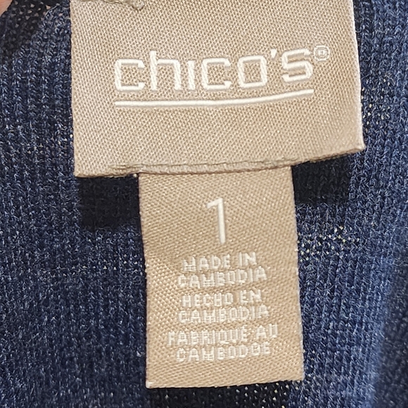 Chico's Blue 3/4 Sleeve Relaxed Blouse size 1 - Picture 2 of 13